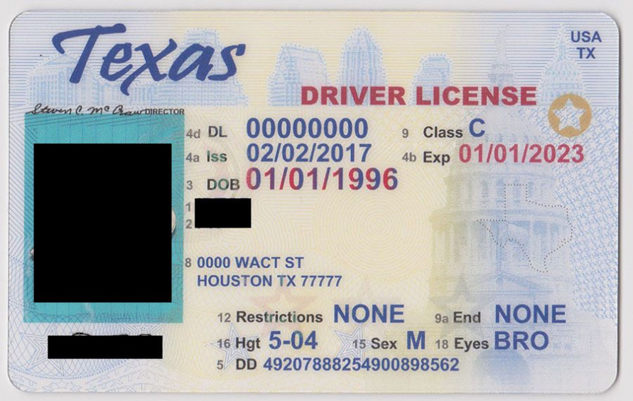 Texas Identification Card Template With Regard To Texas Id Card Template