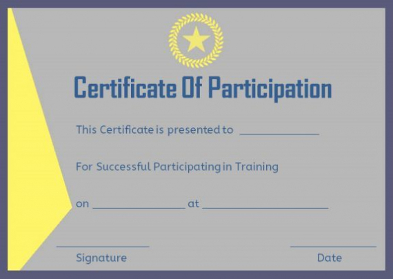 Training Participation Certificate Format | Certificate Of With Participation Certificate Templates Free Download