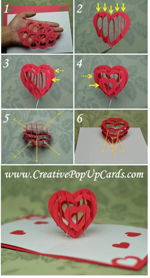 Valentine's Day Pop Up Card: 3D Heart Tutorial – Creative Inside 3D Heart Pop Up Card Template Pdf