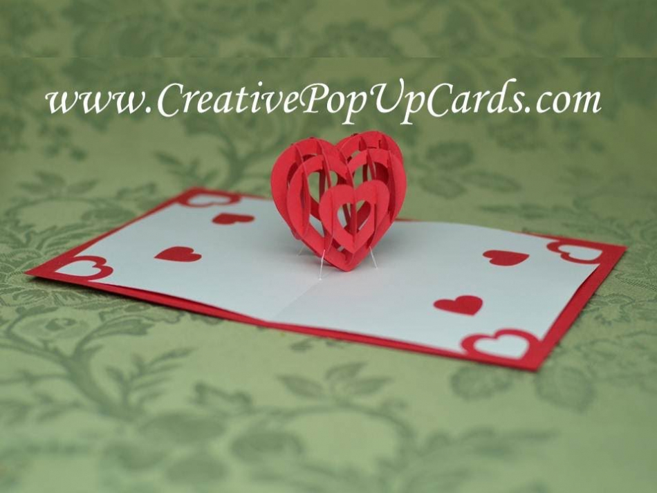 Valentine's Day Pop Up Card Tutorial: 3D Heart Throughout 3D Heart Pop Up Card Template Pdf