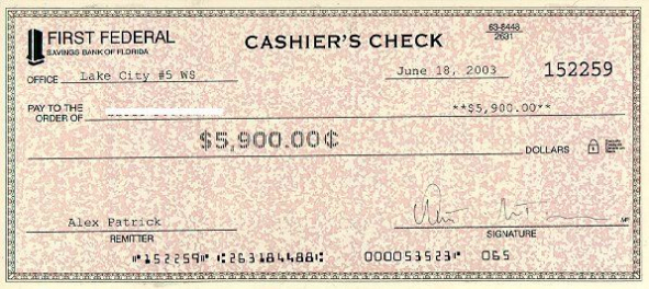 We Accept Cashier Checks. | Cashier's Check, Printable Regarding Cashiers Check Template