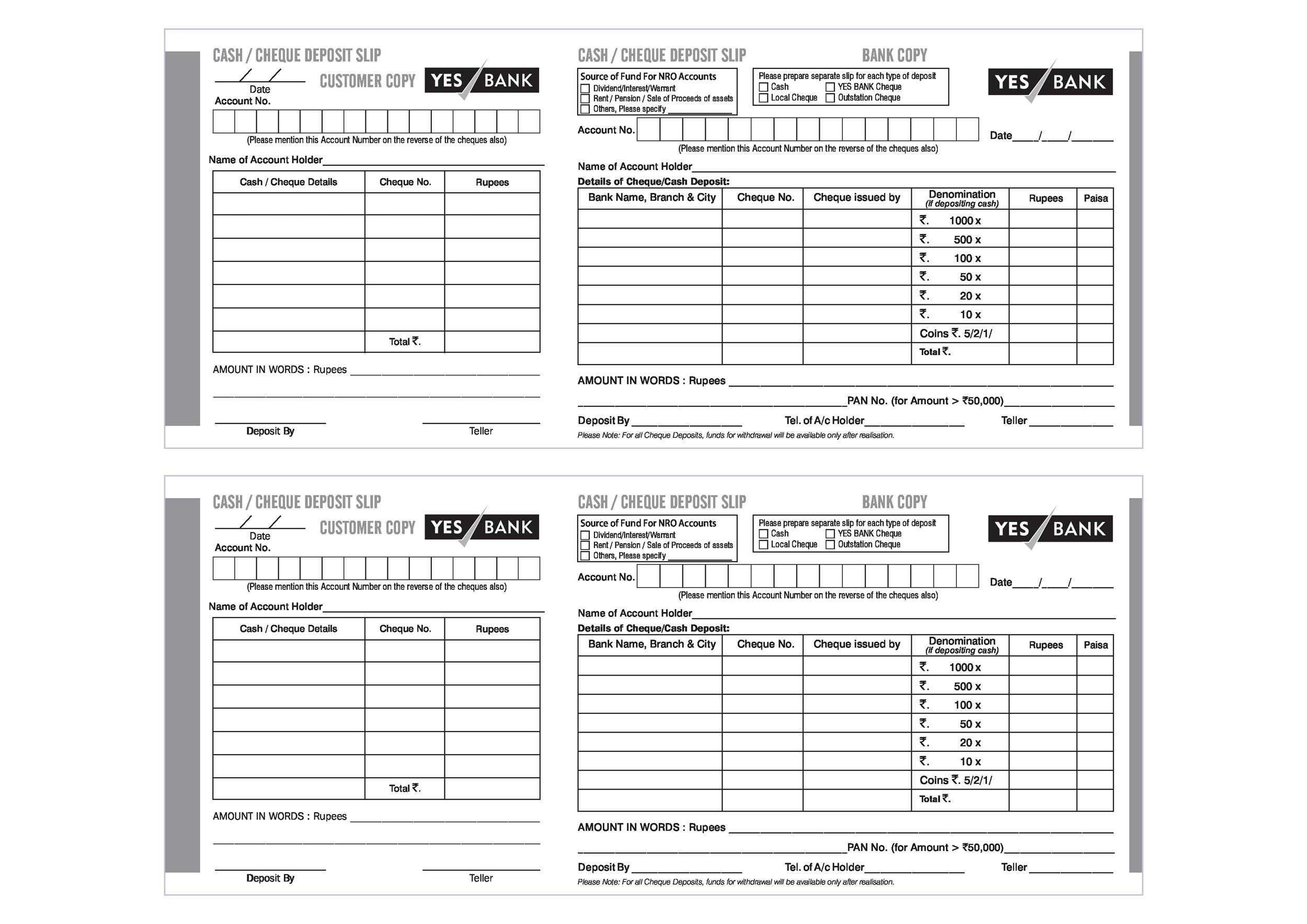 10 Bank Deposit Slip Templates & Examples ᐅ TemplateLab For Bank Deposit Slip Template For Bank Deposit Slip Template