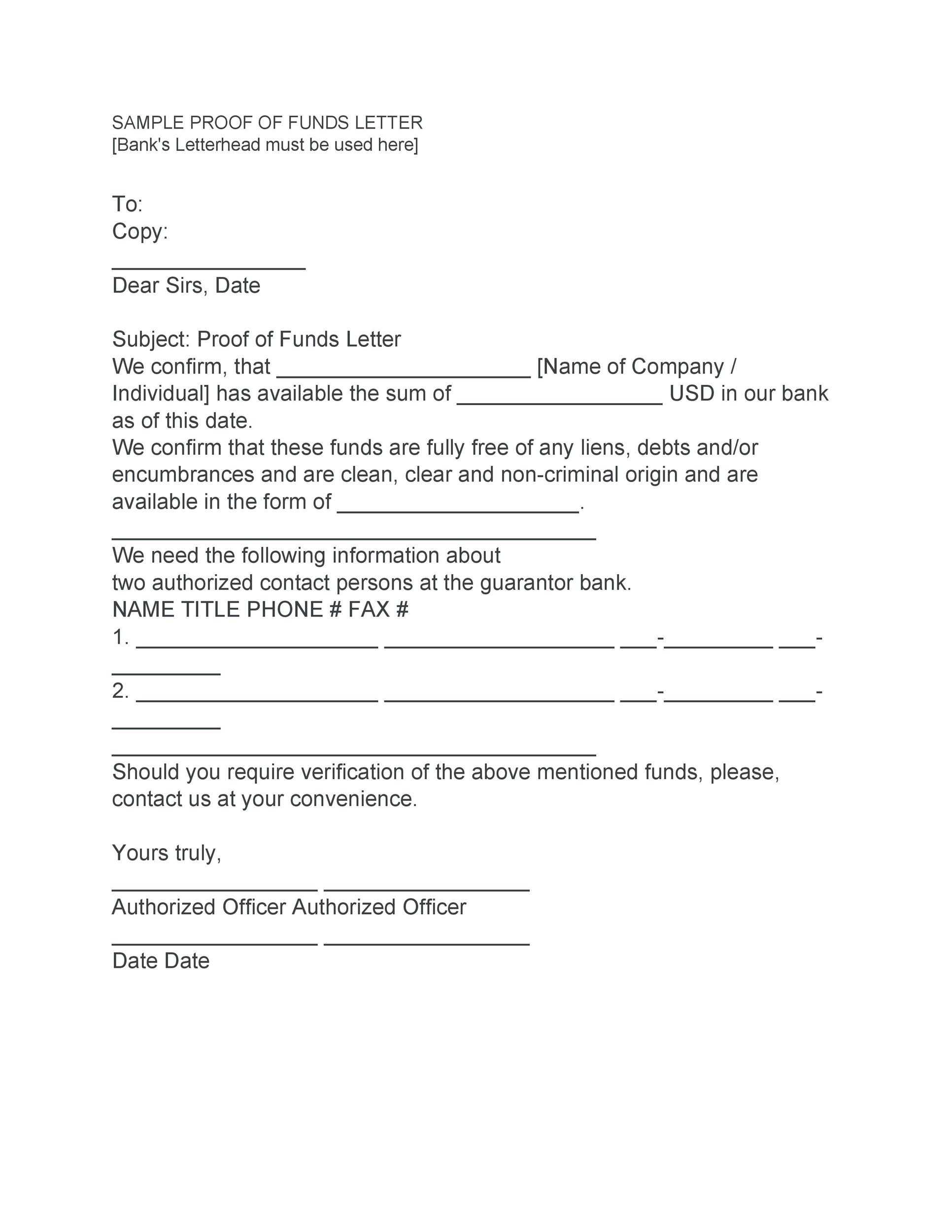 10 Best Proof of Funds Letter Templates ᐅ TemplateLab Intended For Verification Of Deposit Form Template For Verification Of Deposit Form Template