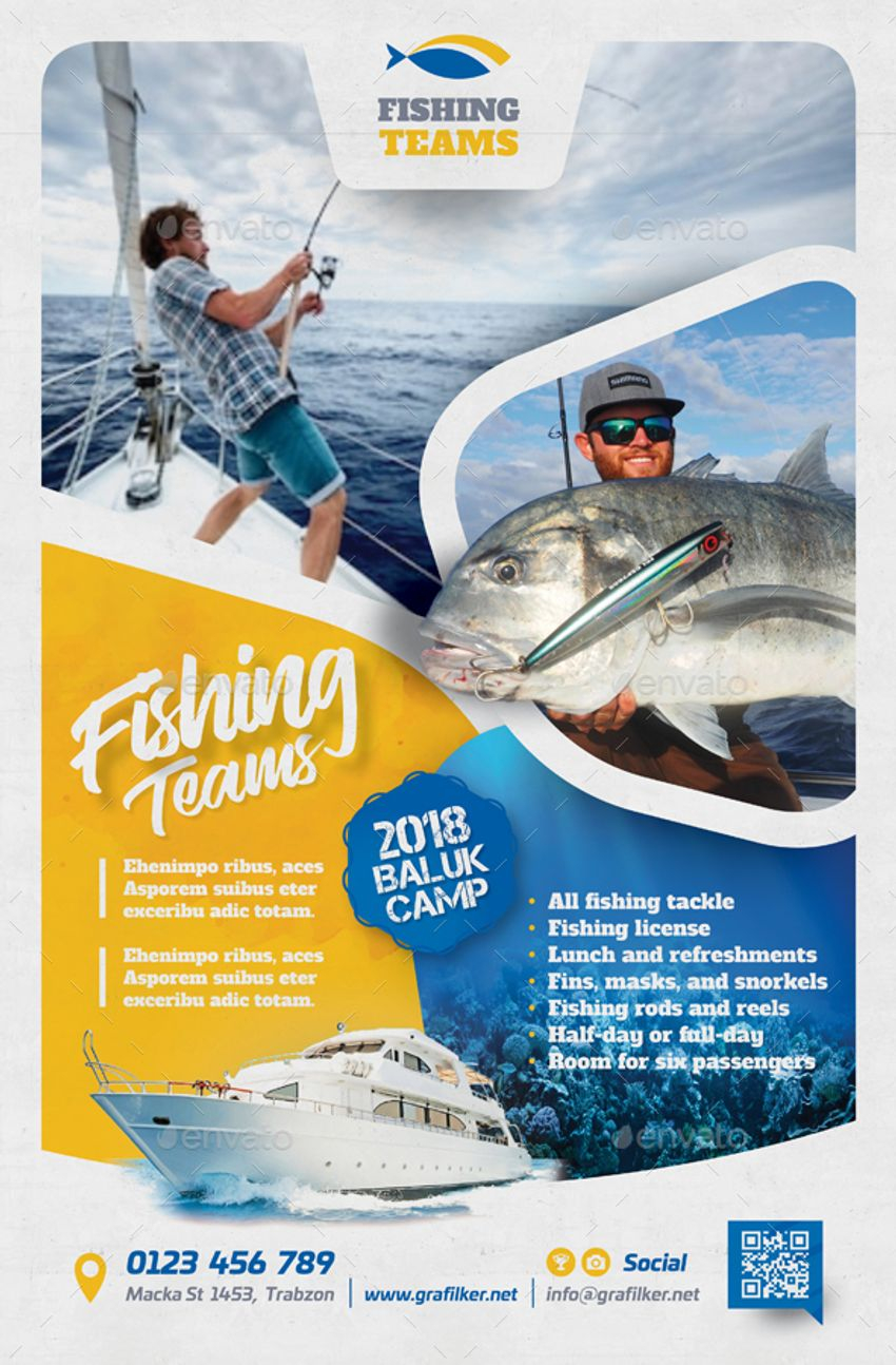 10+ Catchy Fishing Flyer Templates for Your Business  Decolore Regarding Fishing Flyer Template