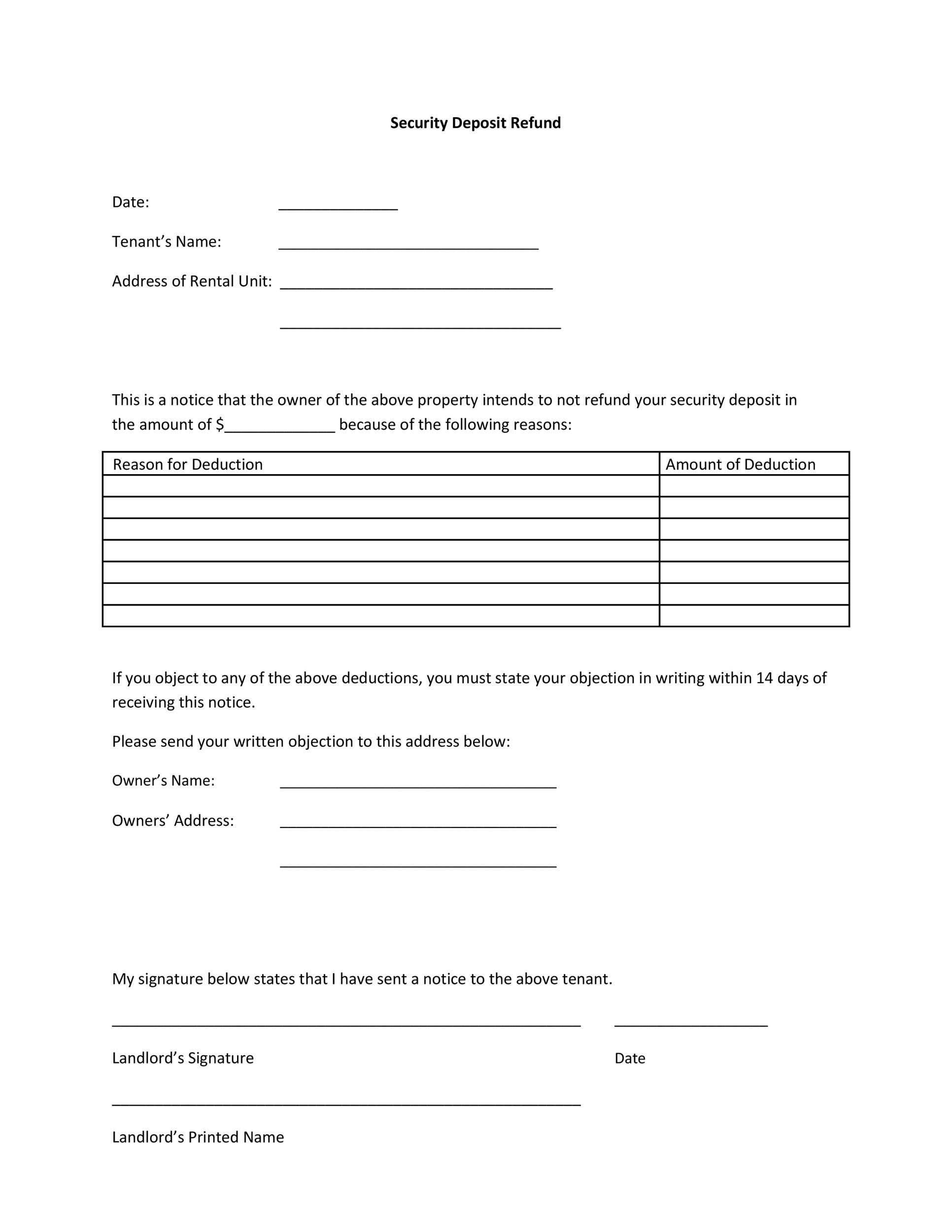 10 Effective Security Deposit Return Letters [MS Word] ᐅ TemplateLab With Landlord Letter To Tenant Regarding Security Deposit Return Throughout Landlord Letter To Tenant Regarding Security Deposit Return