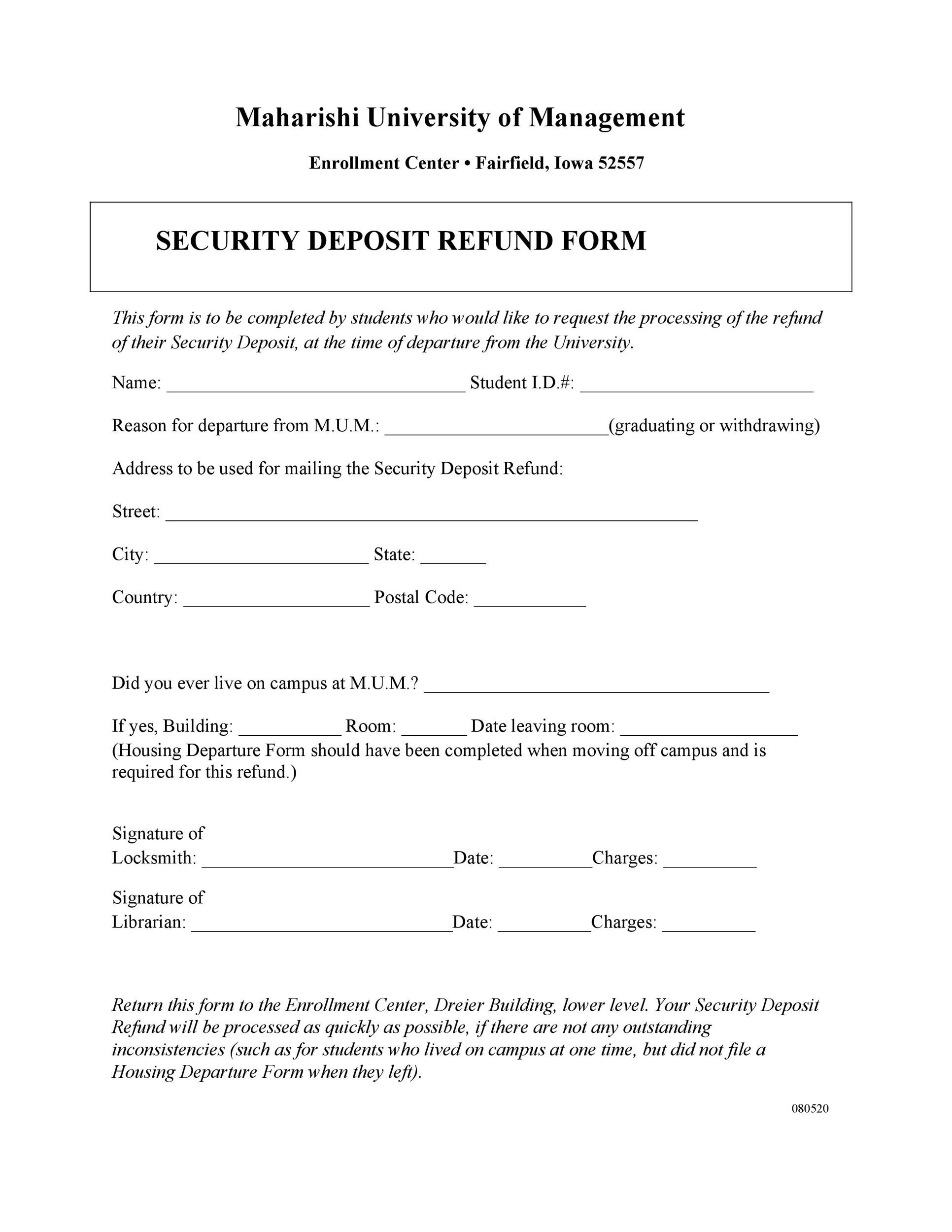 10 Effective Security Deposit Return Letters [MS Word] ᐅ TemplateLab With Landlord Security Deposit Return Form Inside Landlord Security Deposit Return Form