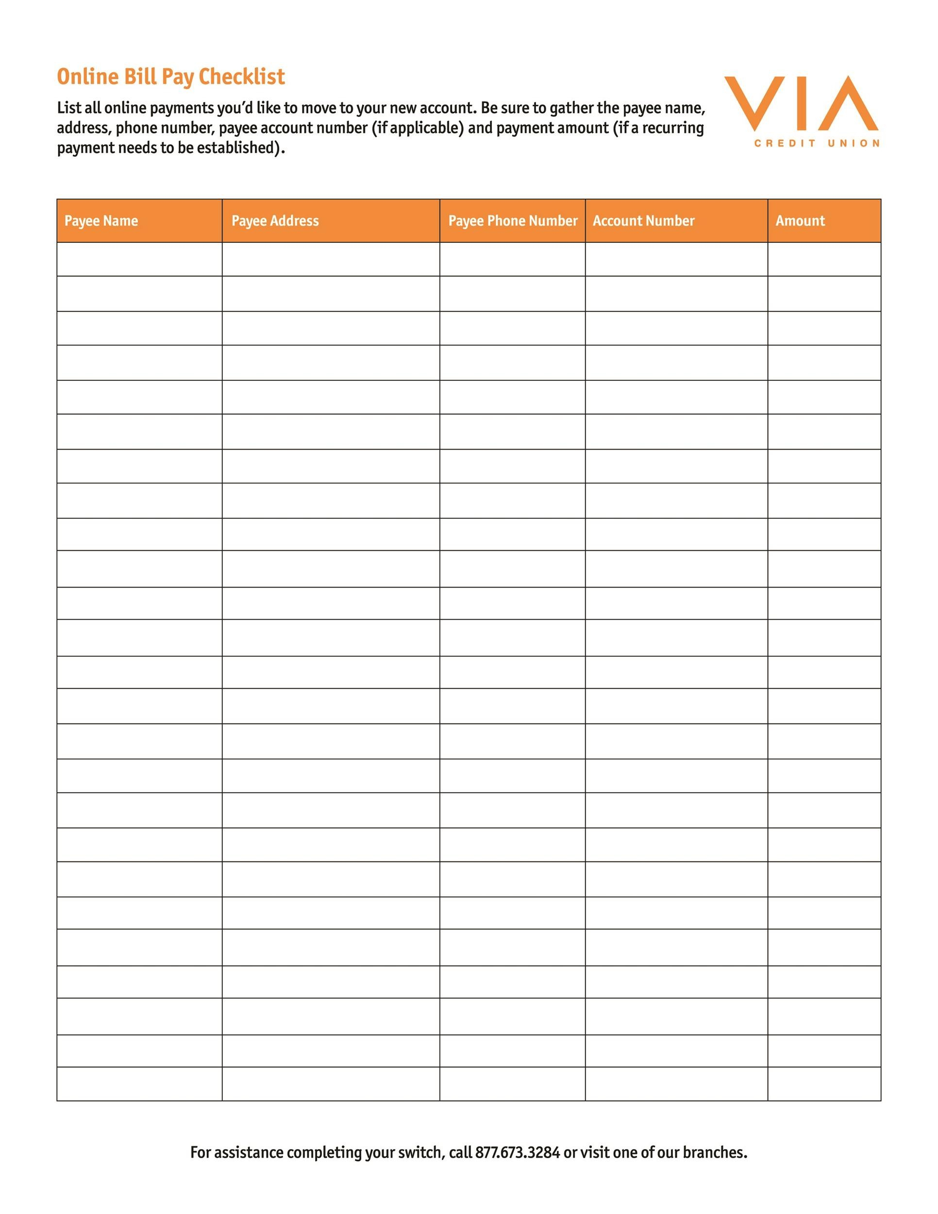 10 Free Bill Pay Checklists & Bill Calendars (PDF, Word & Excel) With Regard To Accounts Payable Checklist Template With Regard To Accounts Payable Checklist Template