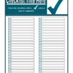 10 Free Checklist Templates (Word, Excel) - PrintableTemplates With Month End Checklist Template Excel