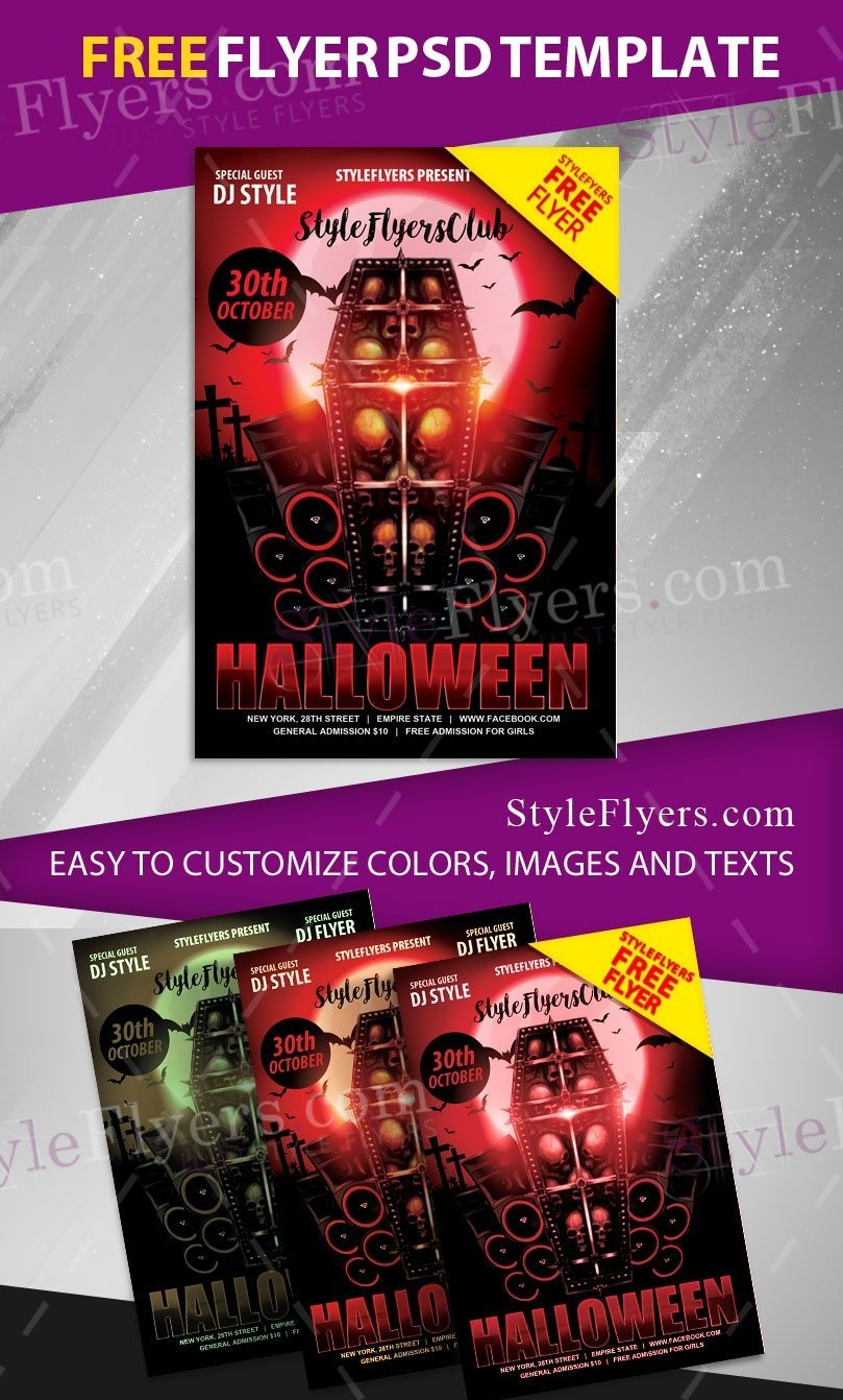 10+ Free Halloween Flyers Templates  Graphic Design Resources With Regard To Trunk Show Flyer Template With Regard To Trunk Show Flyer Template