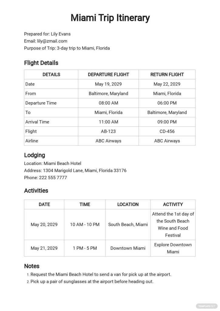 10+ FREE Itinerary Templates [Edit & Download] Template - Sample ...