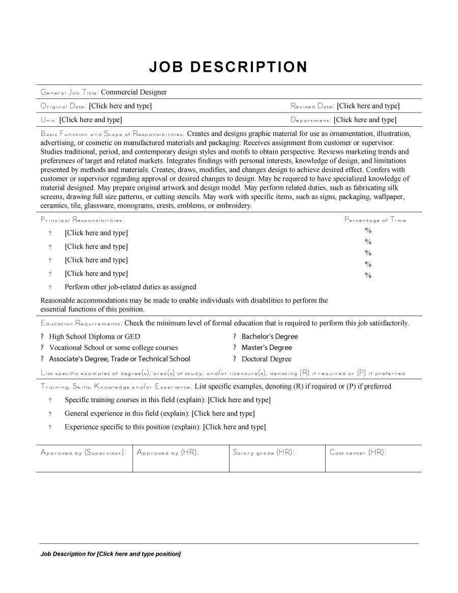 10 Free Job Description Templates & Examples – Free Template Downloads Throughout Formal Job Description Template