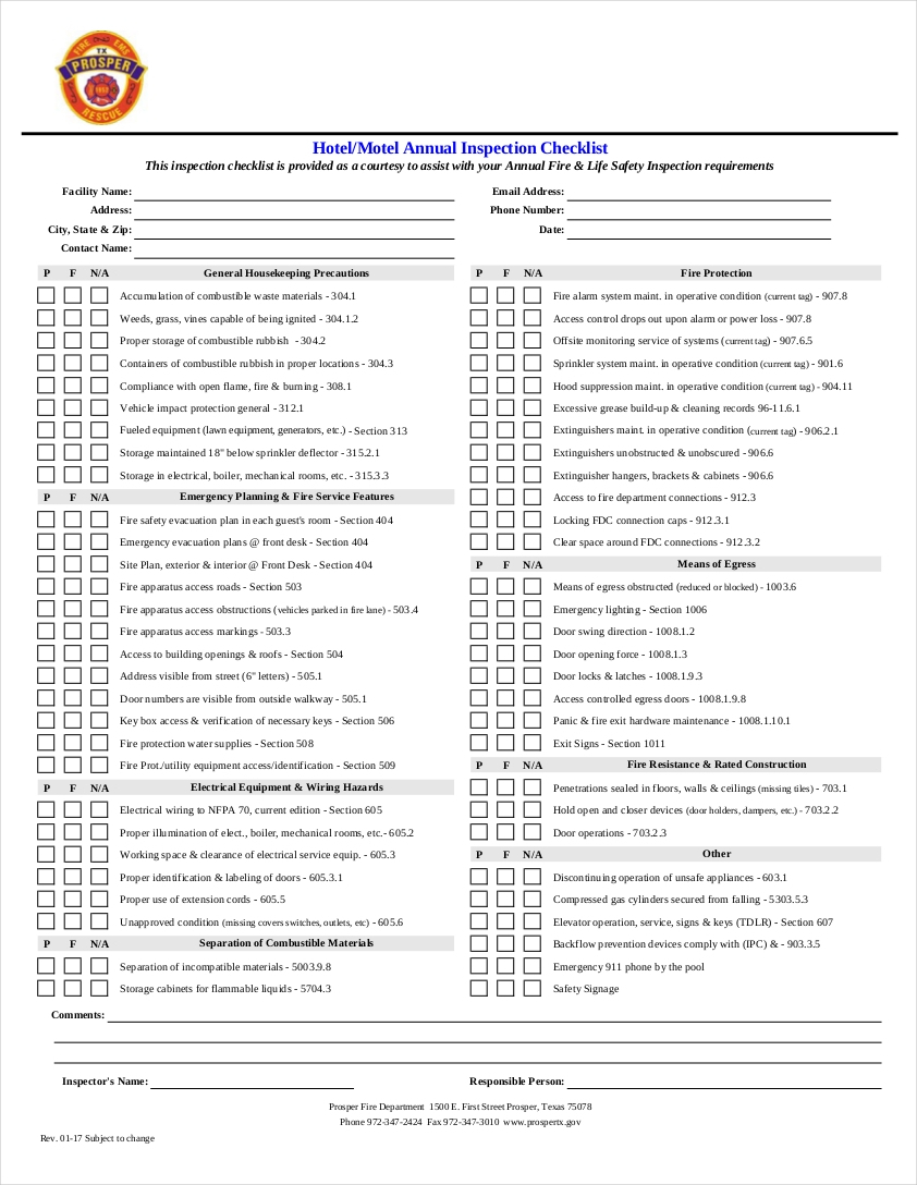 10+ Hotel Checklist Examples - PDF, Word  Examples Intended For Hotel Inspection Checklist Template Throughout Hotel Inspection Checklist Template