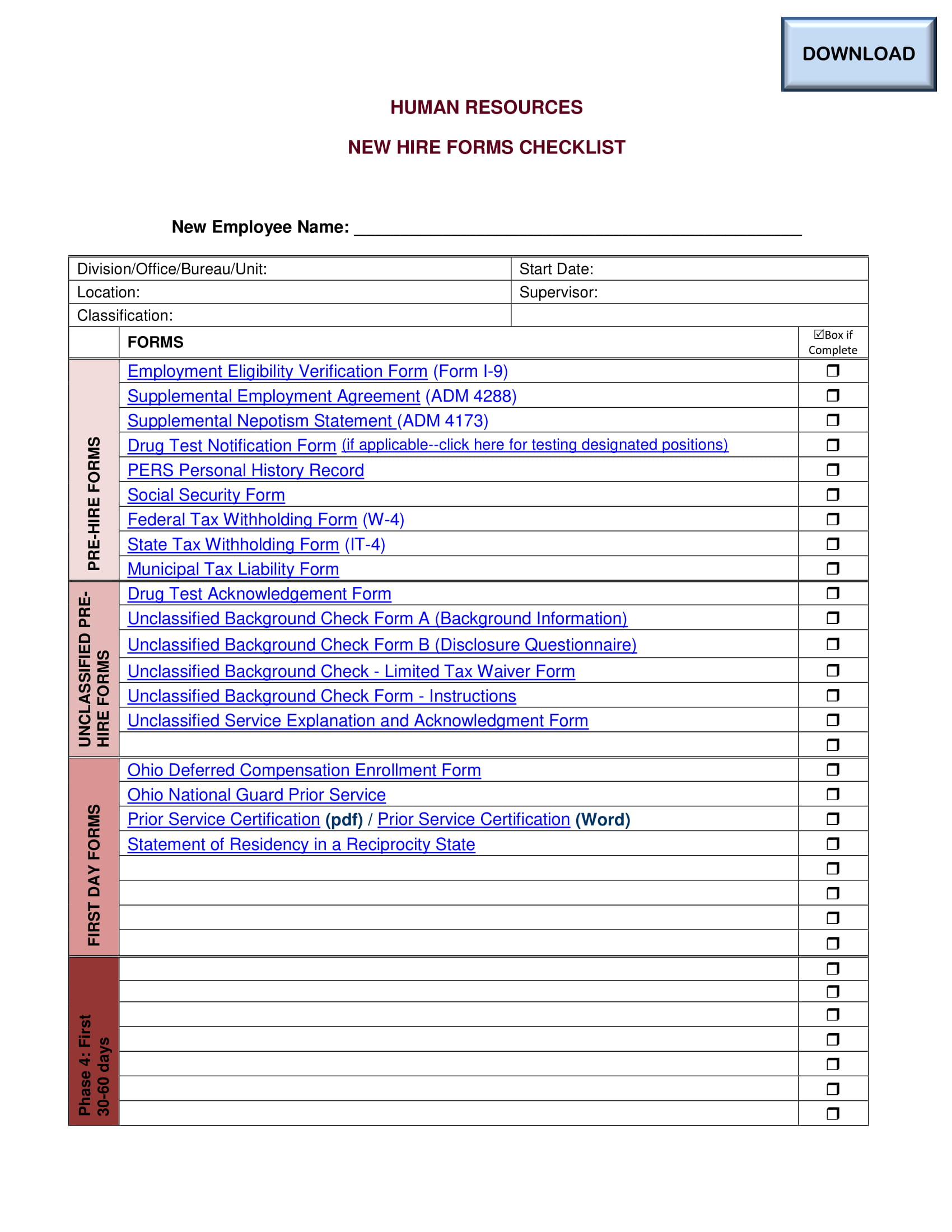 10+ HR Checklist Examples - PDF, Word  Examples With Employee Personnel File Checklist Template With Employee Personnel File Checklist Template