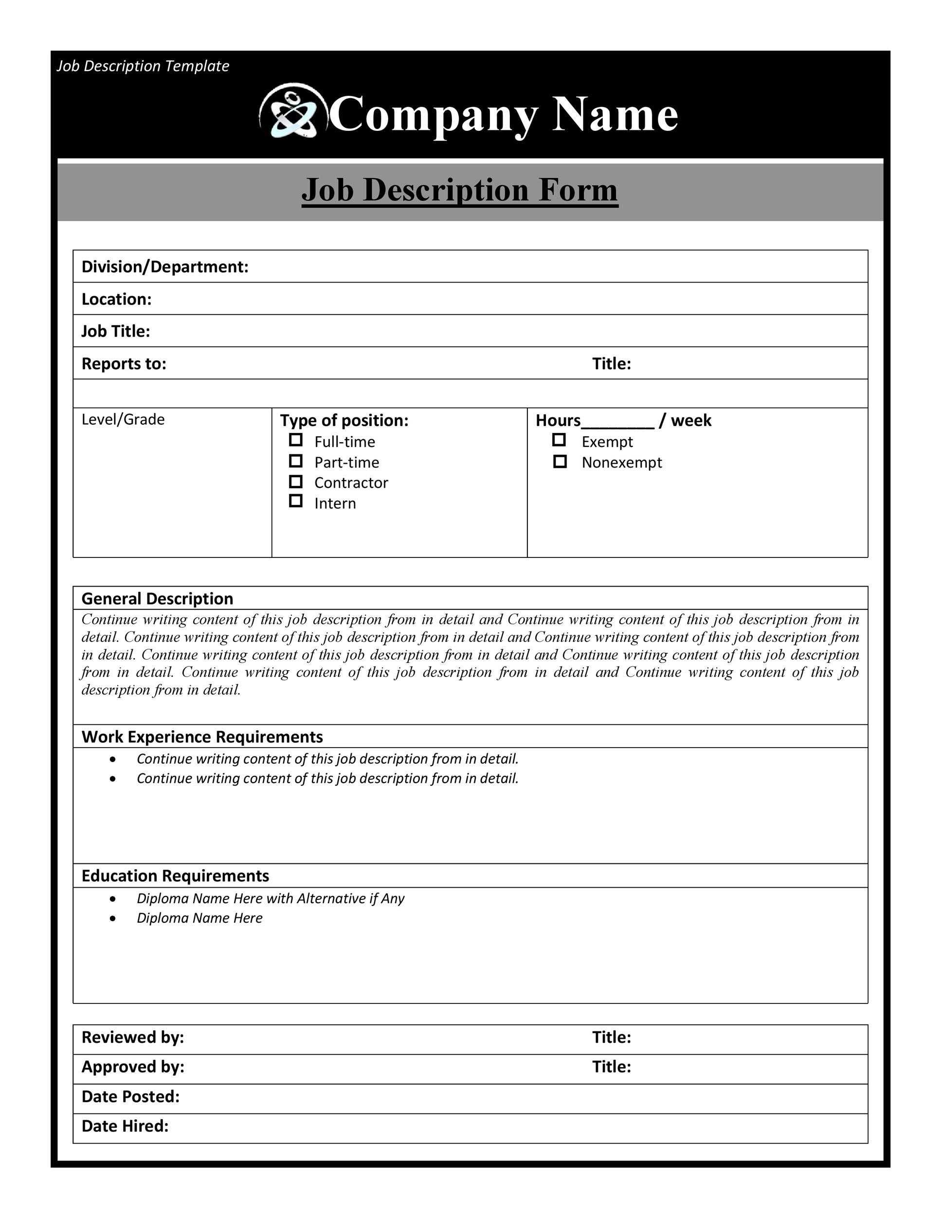 10 Job Description Templates & Examples ᐅ TemplateLab In Modern Job Description Template Within Modern Job Description Template