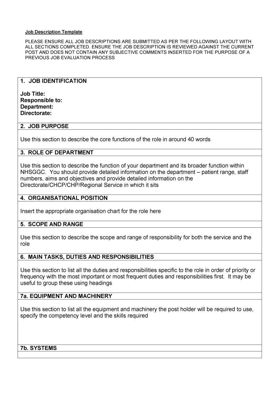 10 Job Description Templates & Examples ᐅ TemplateLab Intended For Formal Job Description Template For Formal Job Description Template