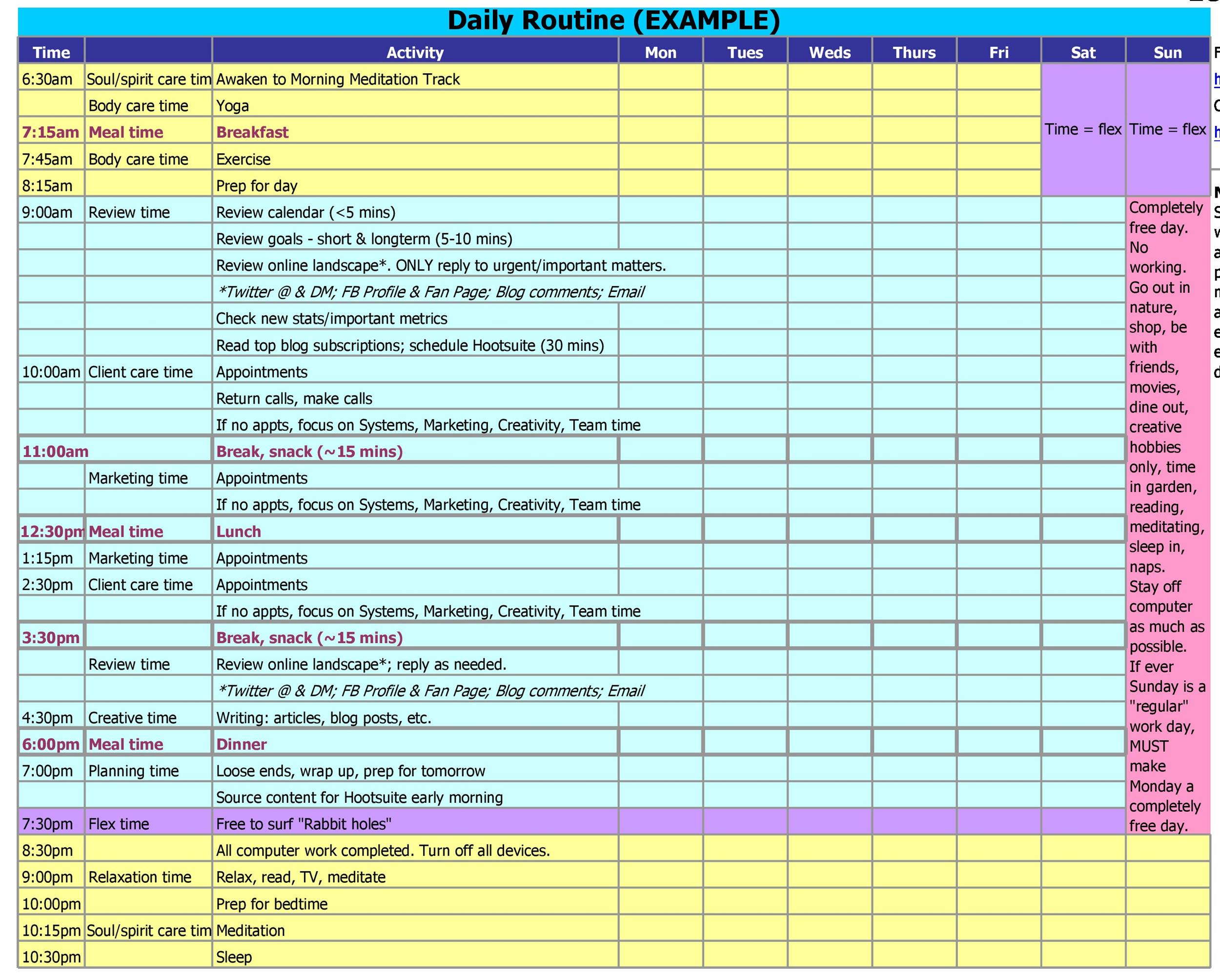 10 Perfect Daily Work Schedule Templates ᐅ TemplateLab Within Programme Itinerary Template In Programme Itinerary Template