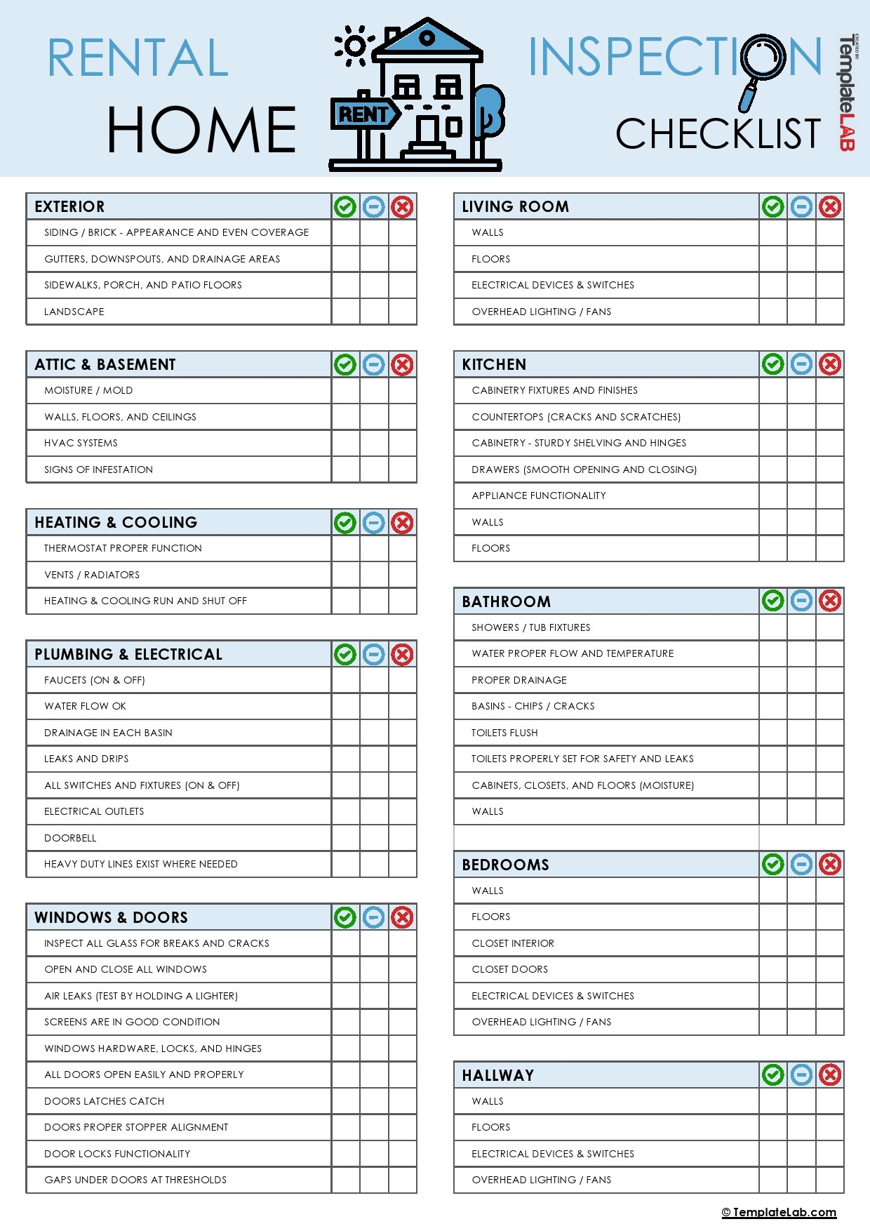 10+ Printable Home Inspection Checklists (Word, PDF) ᐅ TemplateLab In Home Construction Checklist Template With Regard To Home Construction Checklist Template