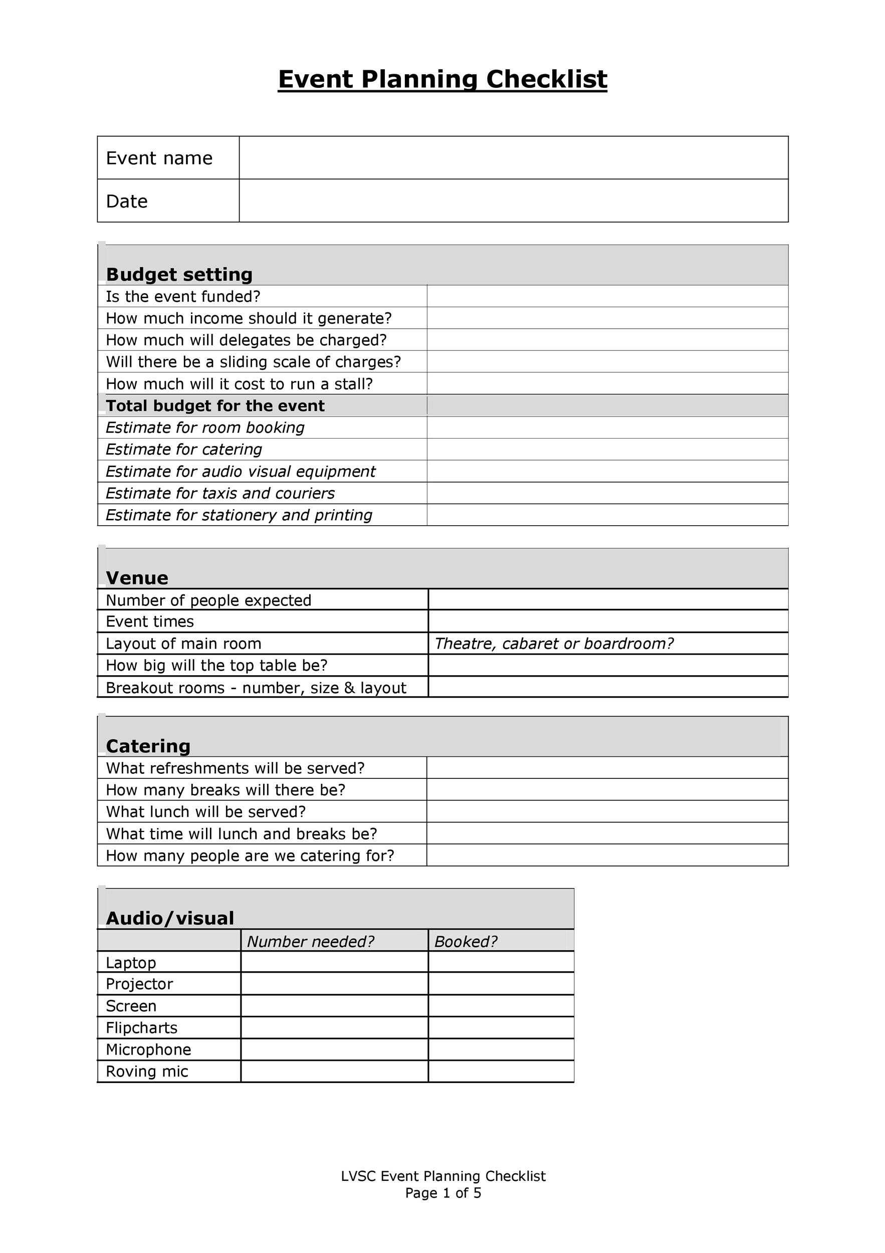 10 Professional Event Planning Checklist Templates ᐅ TemplateLab For Party Planner Checklist Template Regarding Party Planner Checklist Template