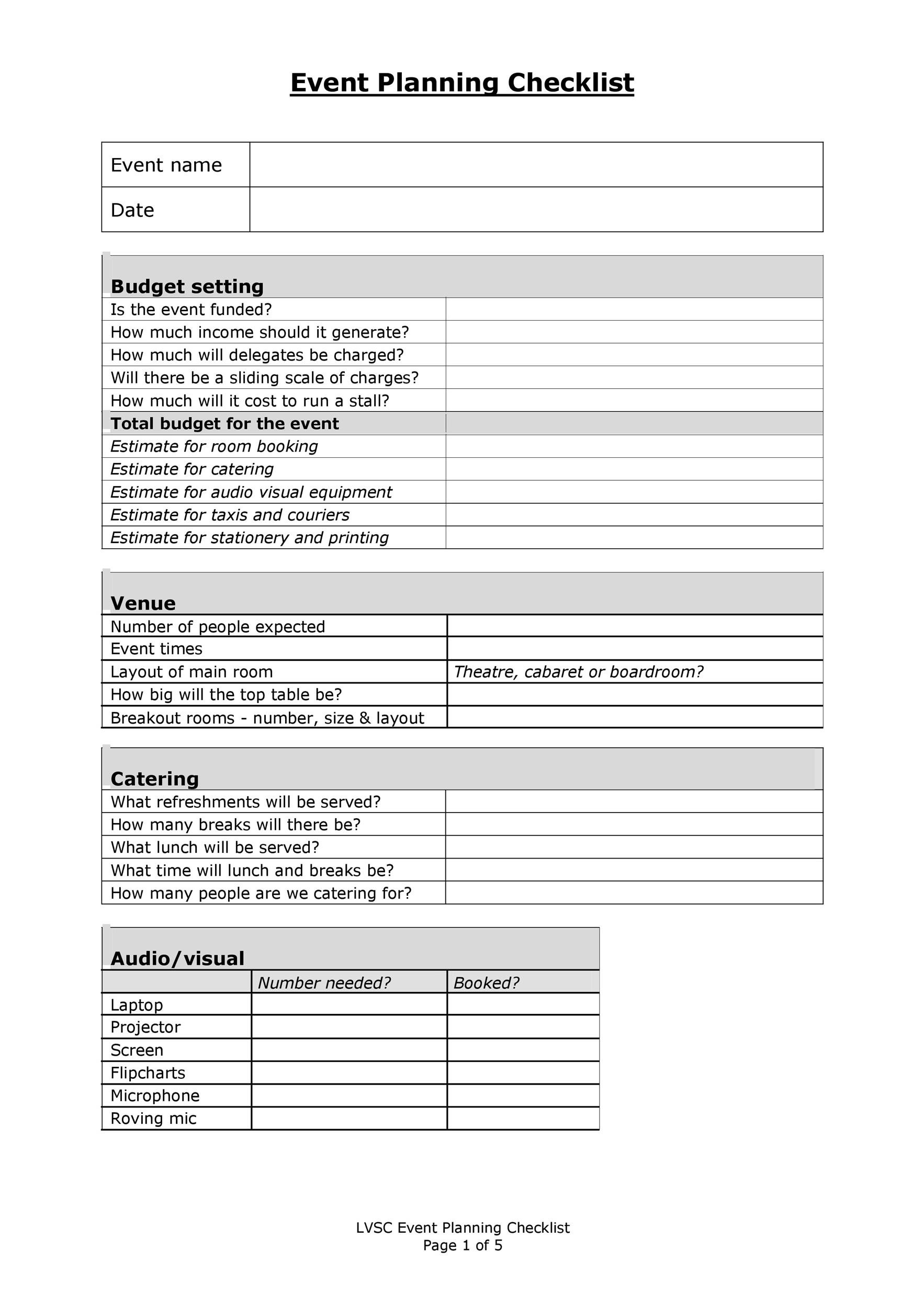 10 Professional Event Planning Checklist Templates ᐅ TemplateLab Pertaining To Meeting Planning Checklist Template