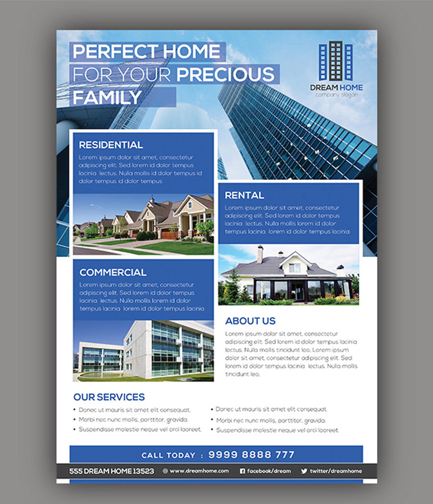 10 Professional Real Estate Flyer Templates For Commercial Property Flyer Template Within Commercial Property Flyer Template