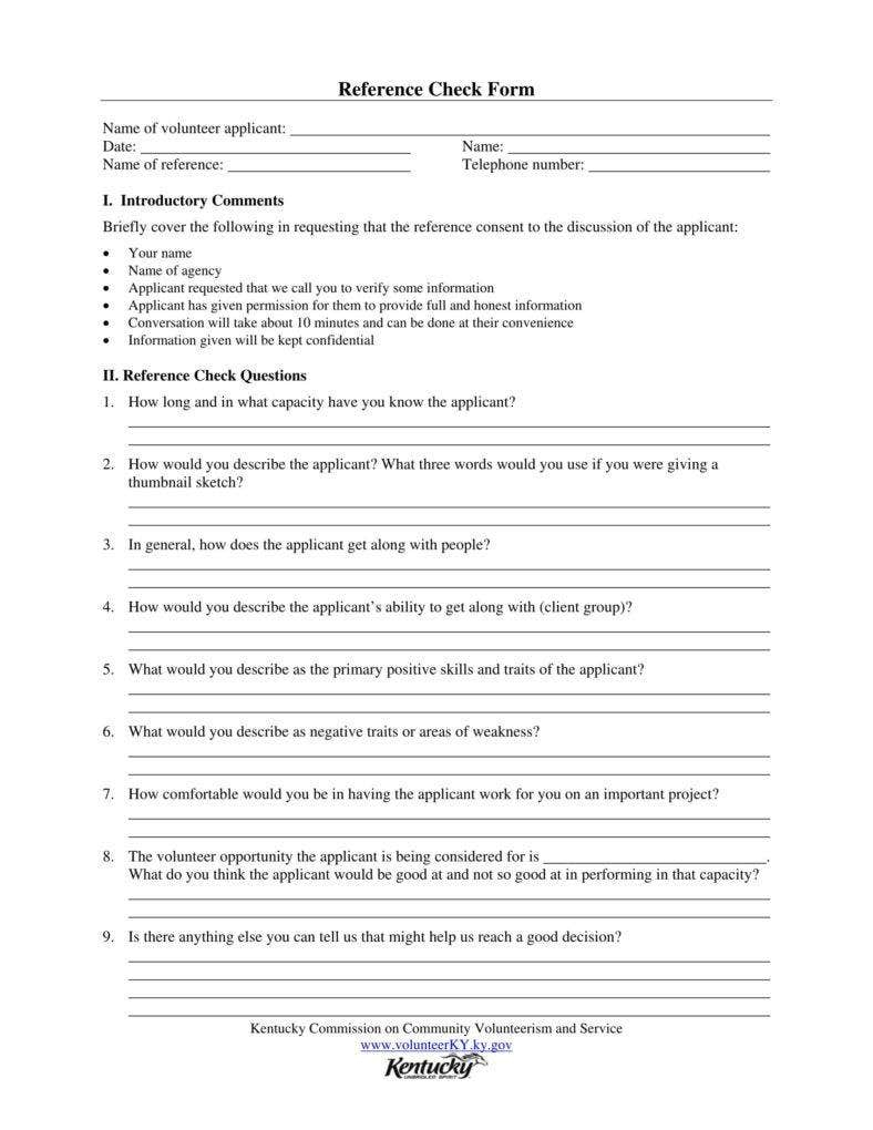 10+ Reference Checking Forms & Templates - PDF, DOC  Free  For Reference Checklist Template Intended For Reference Checklist Template