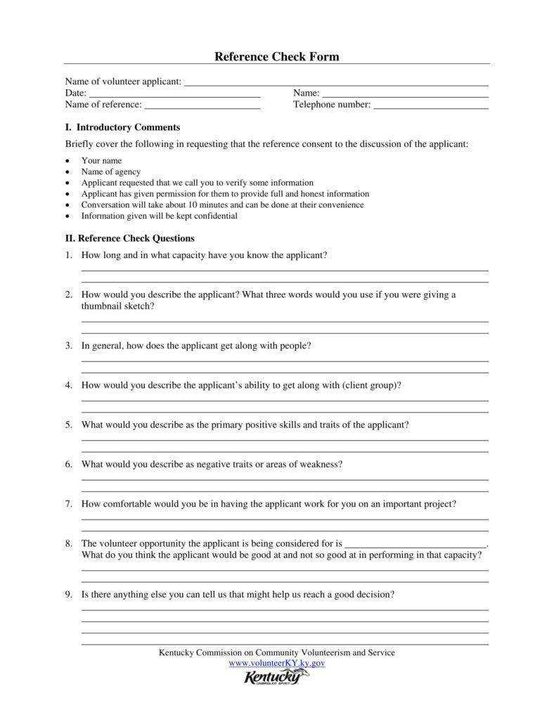 10+ Reference Checking Forms & Templates - PDF, DOC  Free  For Reference Checklist Template Intended For Reference Checklist Template