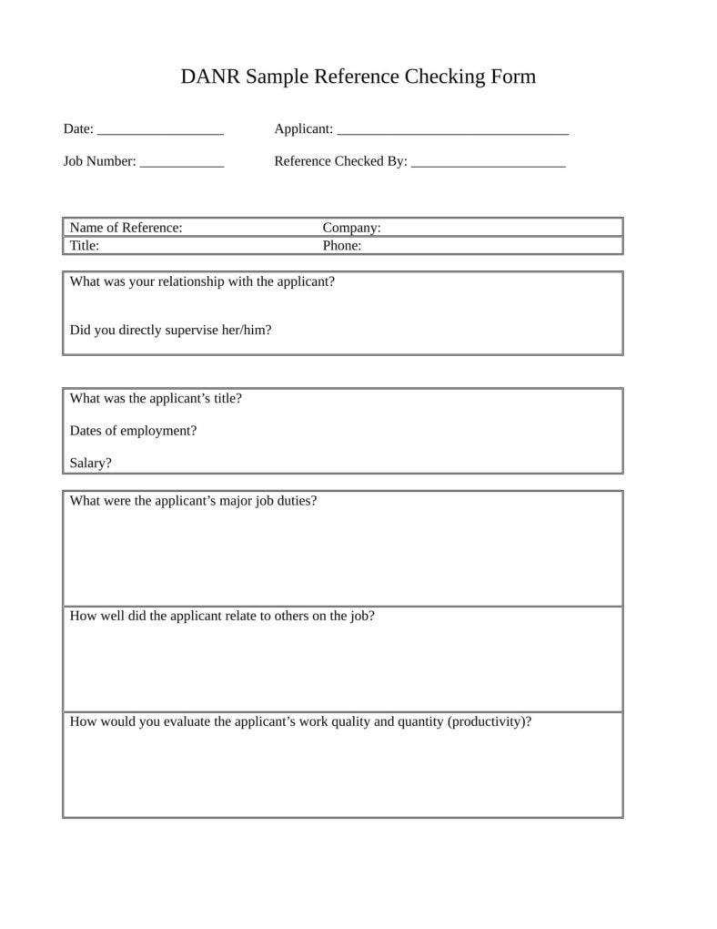 10+ Reference Checking Forms & Templates - PDF, DOC  Free  With Reference Checklist Template With Regard To Reference Checklist Template