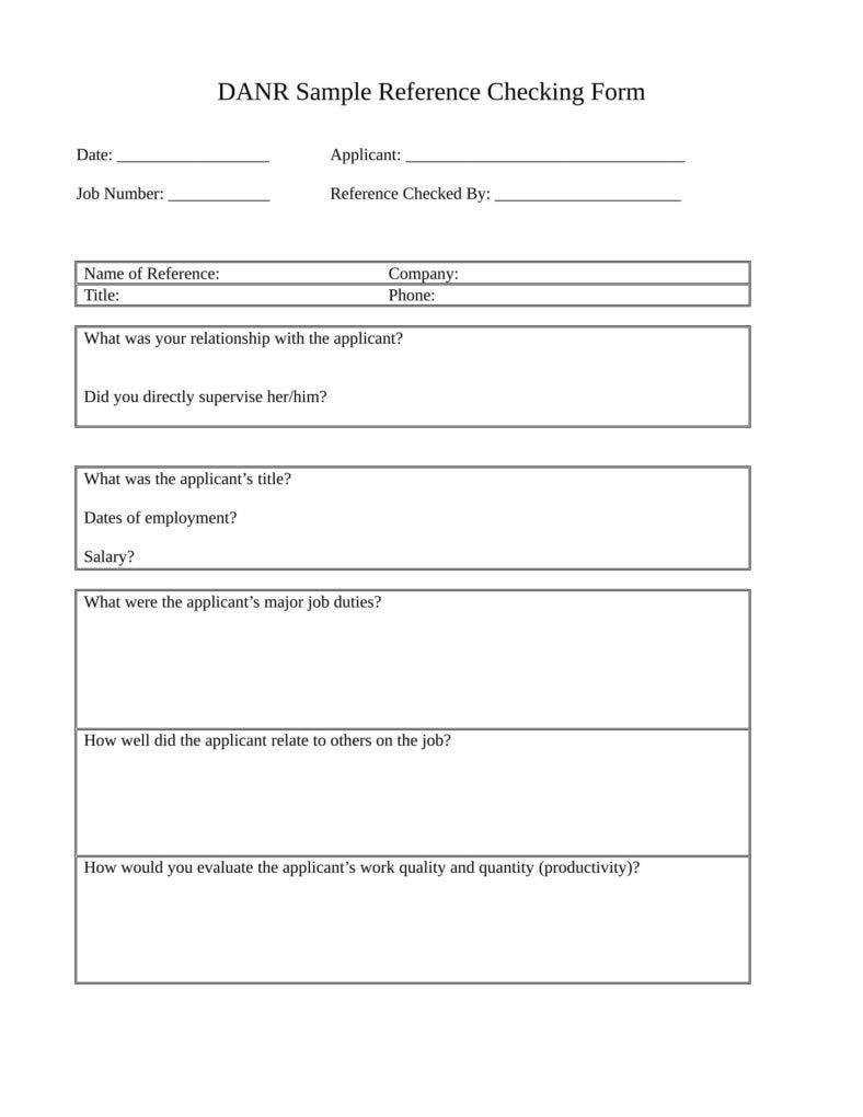 10+ Reference Checking Forms & Templates – PDF, DOC  Free  With Reference Checklist Template