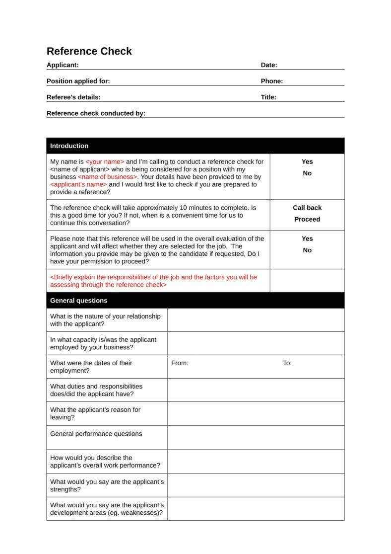 10+ Reference Checking Forms & Templates - PDF, DOC  Free  With Reference Checklist Template Pertaining To Reference Checklist Template