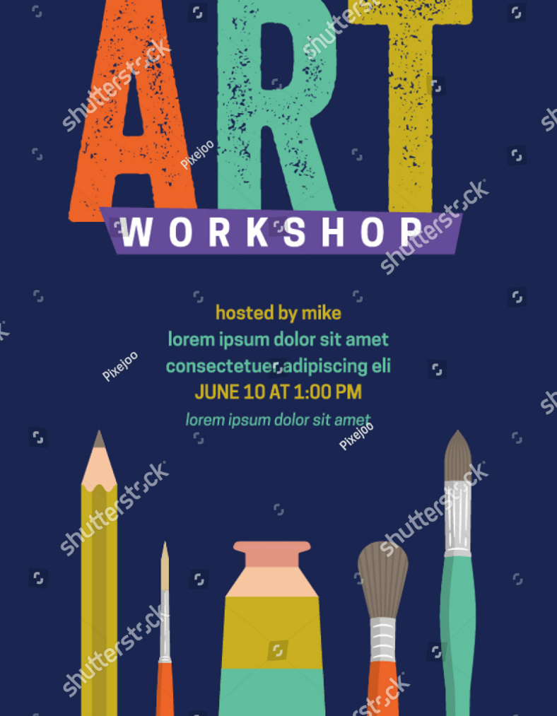 10+ Workshop Flyer Designs & Templates - PSD, AI, Word, EPS Vector  Within Art Class Flyer Template For Art Class Flyer Template