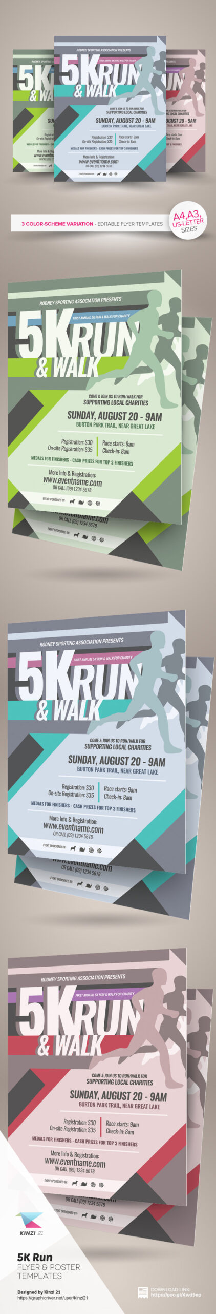 10K Run Flyer and Poster Templates on Behance Throughout 5K Run Flyer Template Within 5K Run Flyer Template