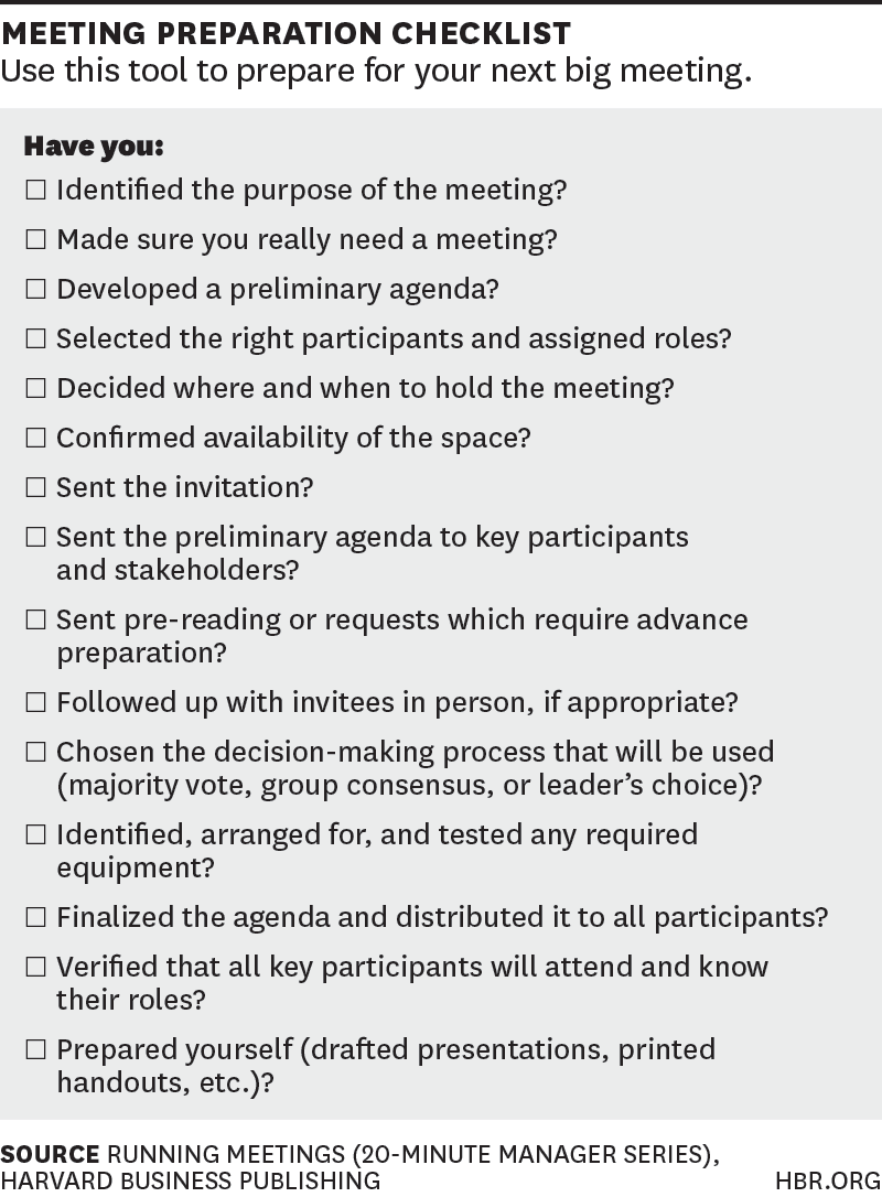 A Checklist for Planning Your Next Big Meeting Throughout Meeting Room Checklist Template For Meeting Room Checklist Template