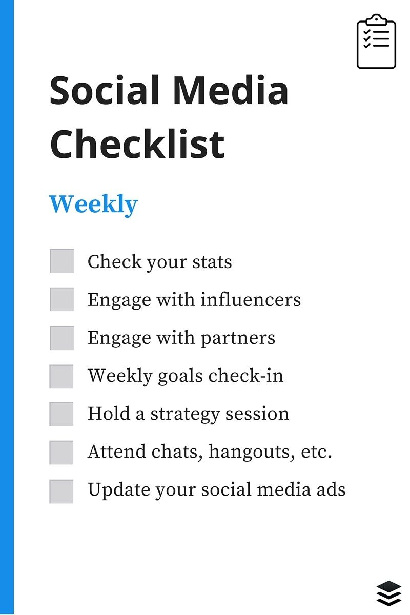 A Daily, Weekly, Monthly Social Media Checklist For Social Media Checklist Template For Social Media Checklist Template