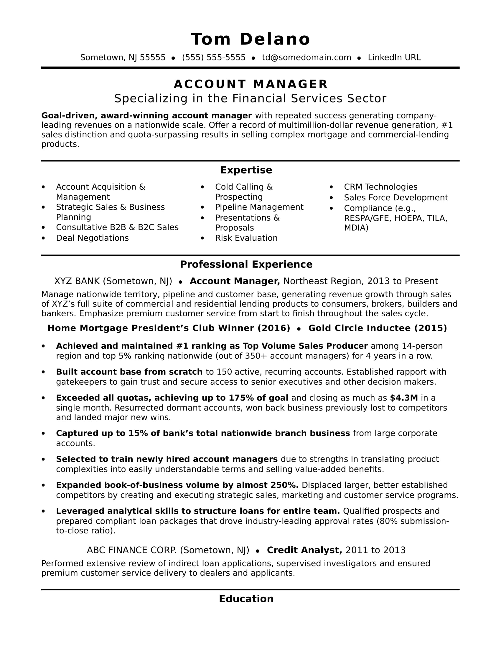 Account Manager Resume Sample  Monster Regarding National Account Manager Job Description Template