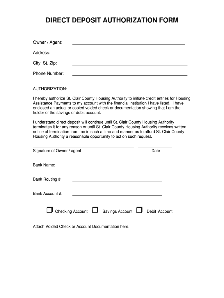 Printable Blank Ach Authorization Form Template 9738