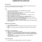 Administrative Assistant Job Description Template  By Business In  Throughout Executive Assistant Job Description Template
