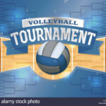 An Illustration For A Volleyball Tournament Flyer Or Poster
