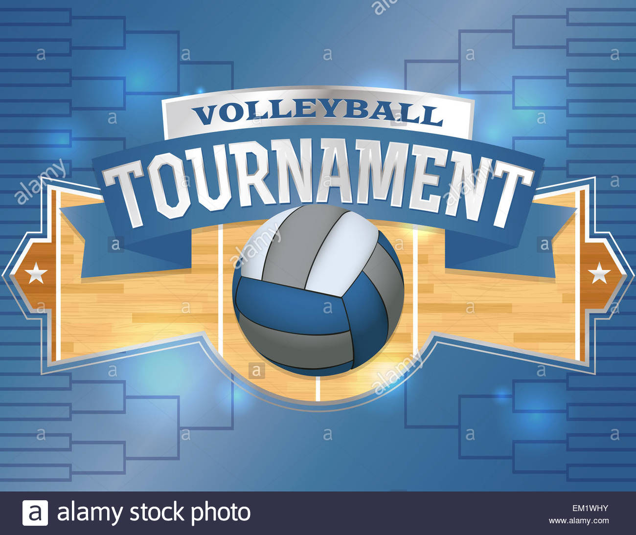 An illustration for a volleyball tournament flyer or poster In Volleyball Tournament Flyer Template