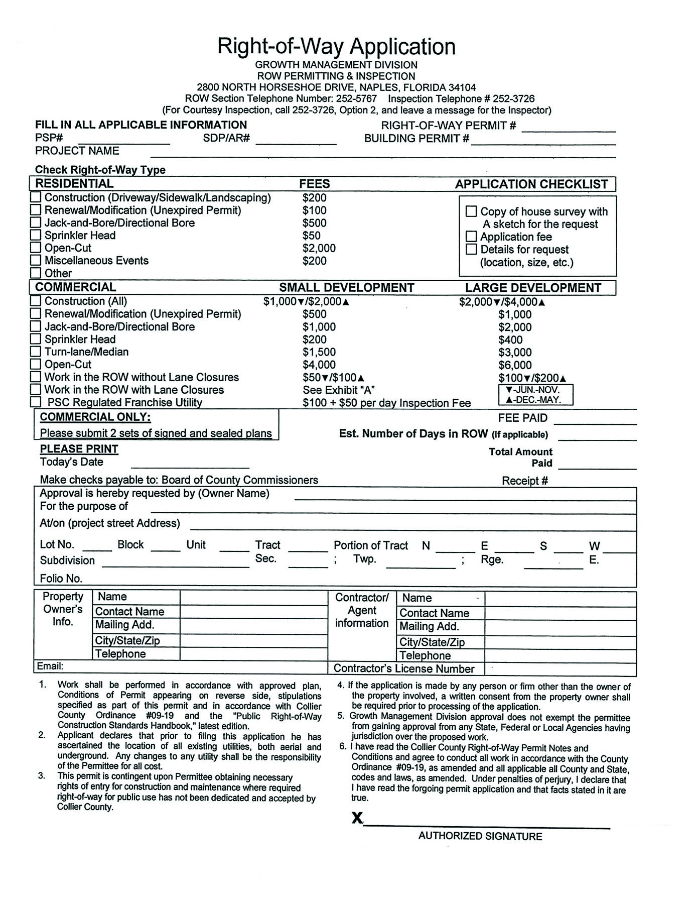 Application Forms & Submittal Requirements  Collier County, FL With Building Permit Checklist Template