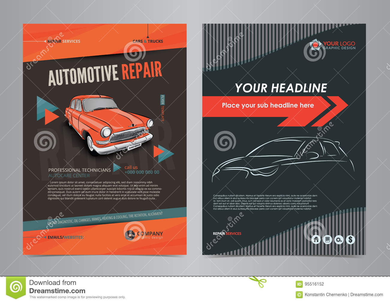 Auto Services Business Flyer Layout Templates, Automotive Repair  Regarding Auto Shop Flyer Template Intended For Auto Shop Flyer Template