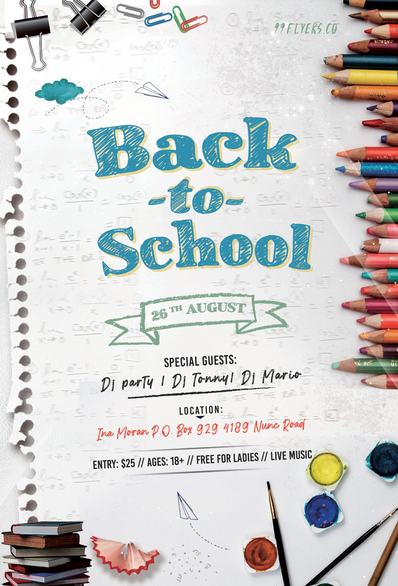 Back To School Event Flyer Free PSD Flyer  StockPSD For School Event Flyer Template Within School Event Flyer Template