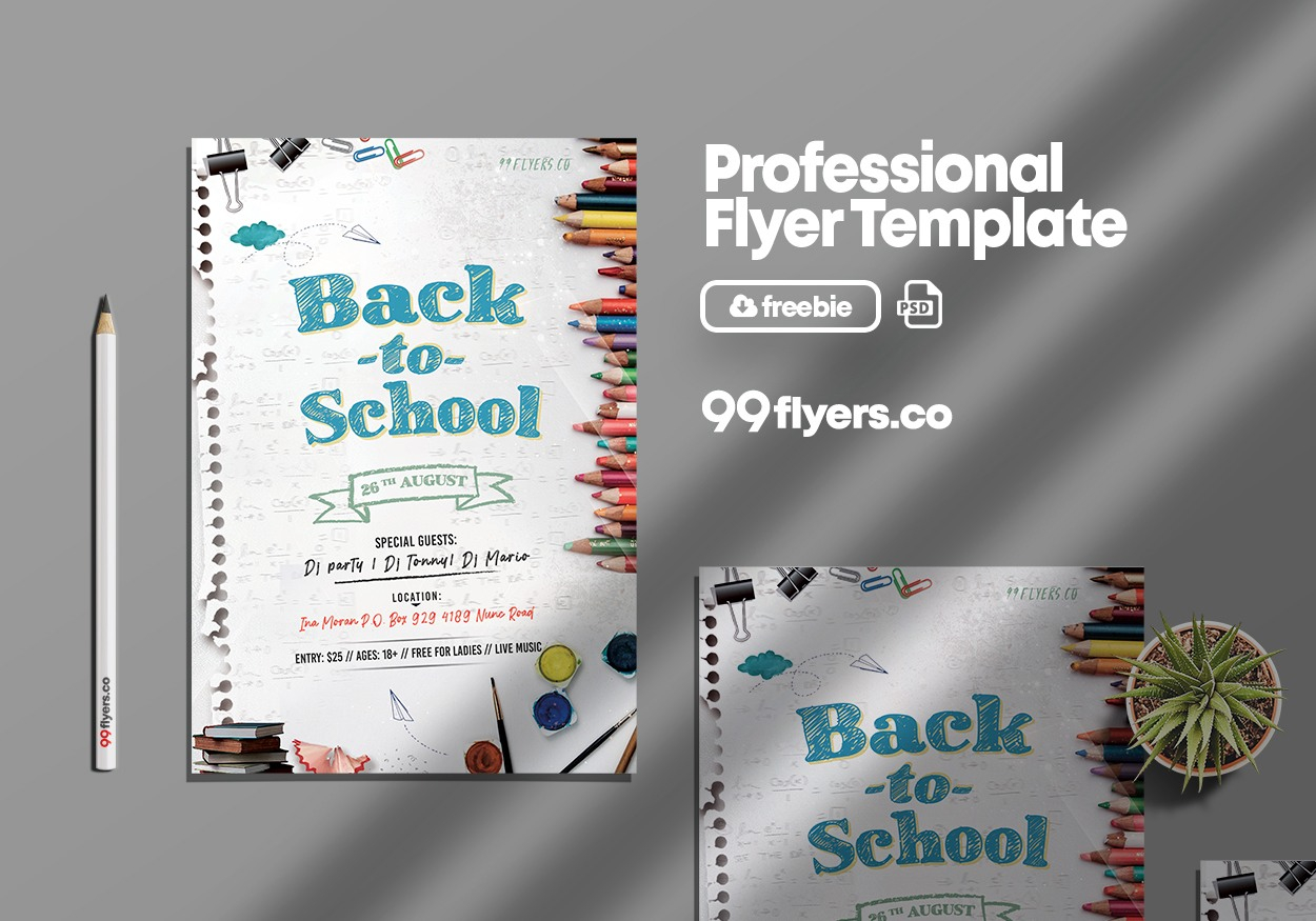 Back To School Event Flyer Free PSD Template - 10Flyers Regarding School Event Flyer Template Regarding School Event Flyer Template