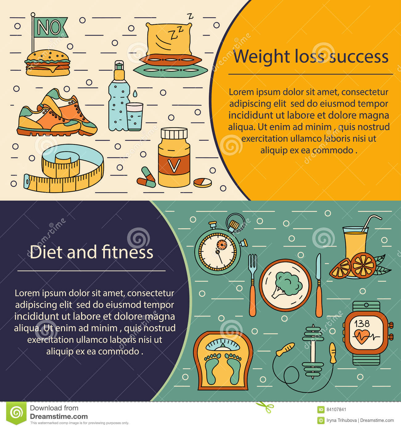 Banner Or Flyer Template. Weight Loss, Diet Card