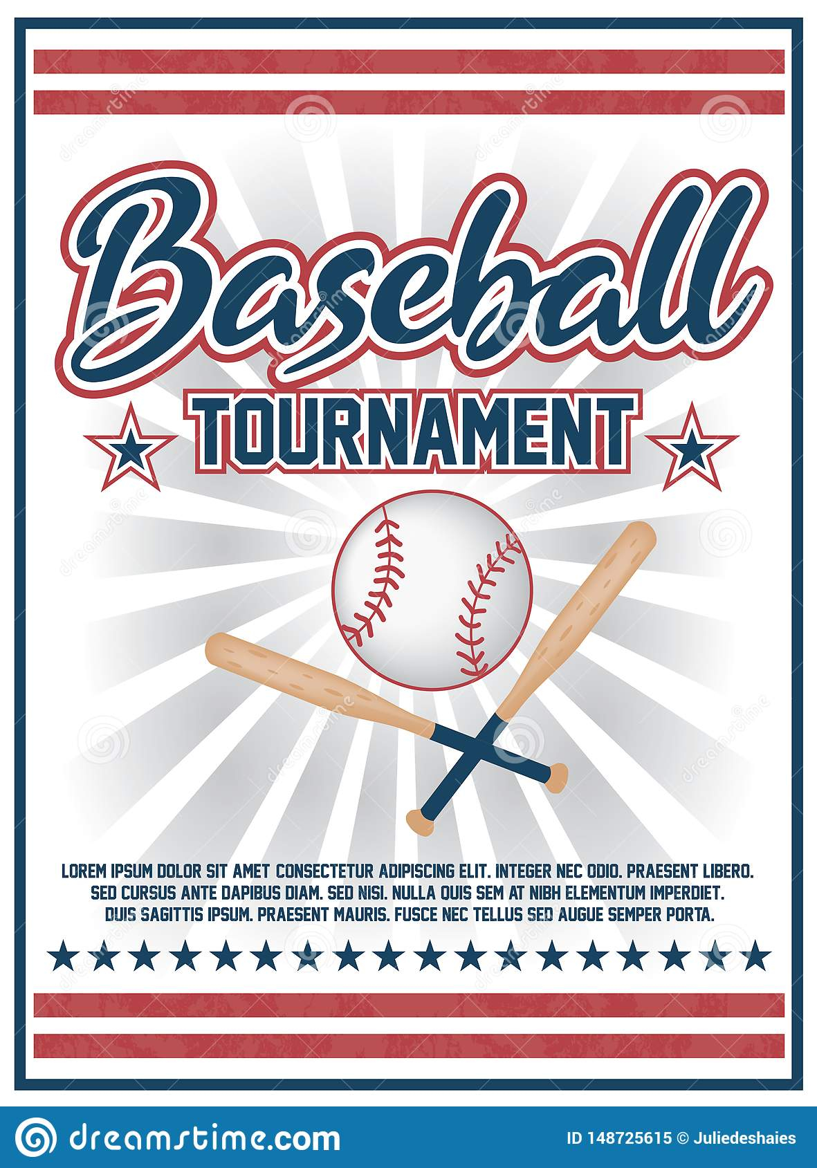 Baseball Tournament Flyer Design Vector Stock Vector  For Baseball Tournament Flyer Template With Baseball Tournament Flyer Template