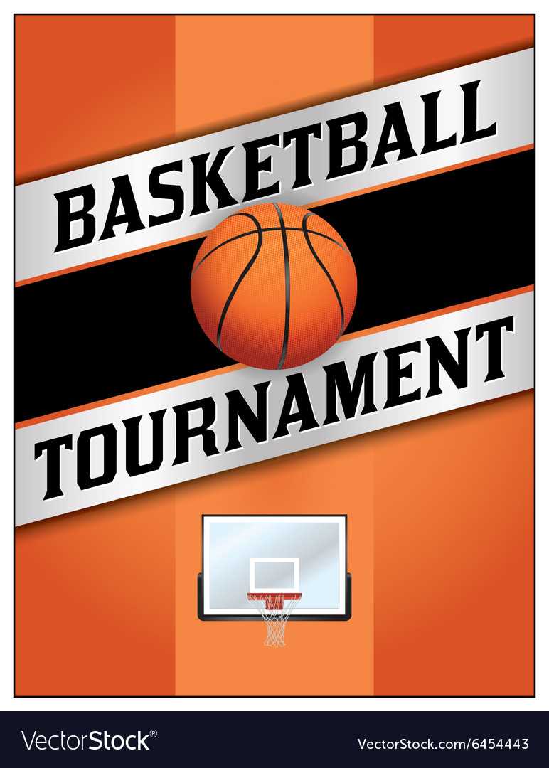 Basketball tournament flyer poster Royalty Free Vector Image With Basketball Game Flyer Template In Basketball Game Flyer Template