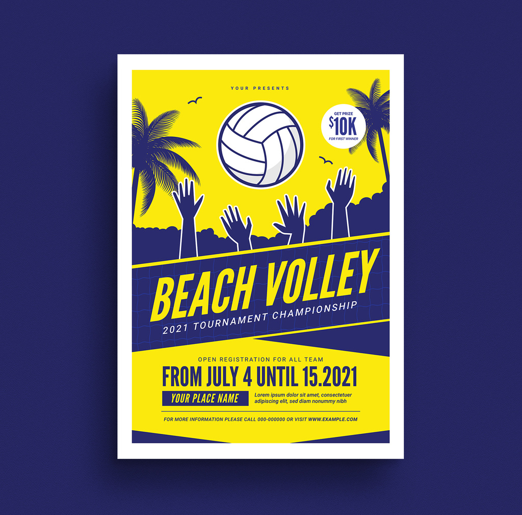 Beach Volleyball Tournament Flyer Layout Stock-Vorlage  Adobe Stock Within Volleyball Tournament Flyer Template Inside Volleyball Tournament Flyer Template