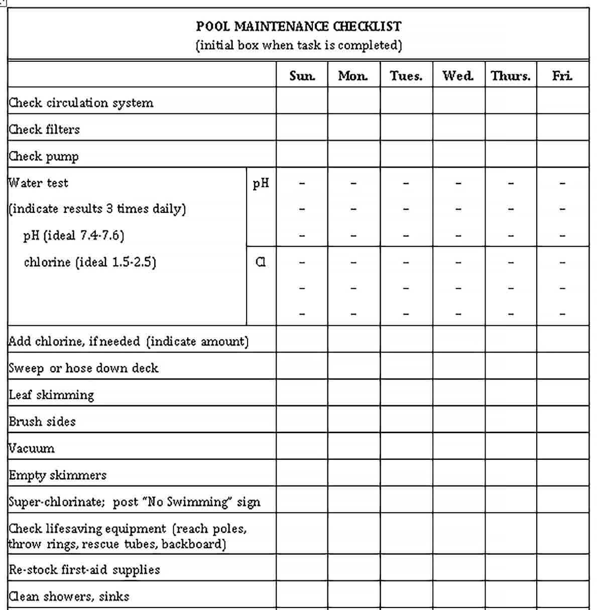 Best Maintenance Checklist Template  In Mechanic Checklist Template Within Mechanic Checklist Template