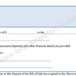Bill Of Sale Deposit Form – Sample Forms Throughout Deposit Form For Bill Of Sale