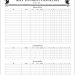 Bill Payment Checklist (Free Printable) – Flanders Family Homelife Regarding Bill Payment Checklist Template
