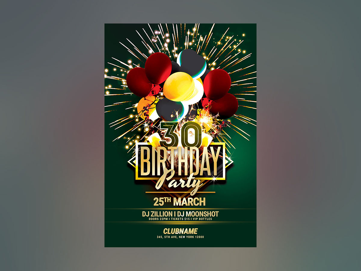 Birthday Party Flyer on Behance Regarding Birthday Celebration Flyer Template Pertaining To Birthday Celebration Flyer Template